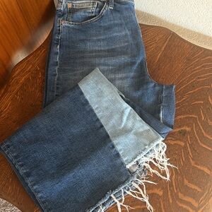 Mavi jeans cropped two tone wide leg jeans